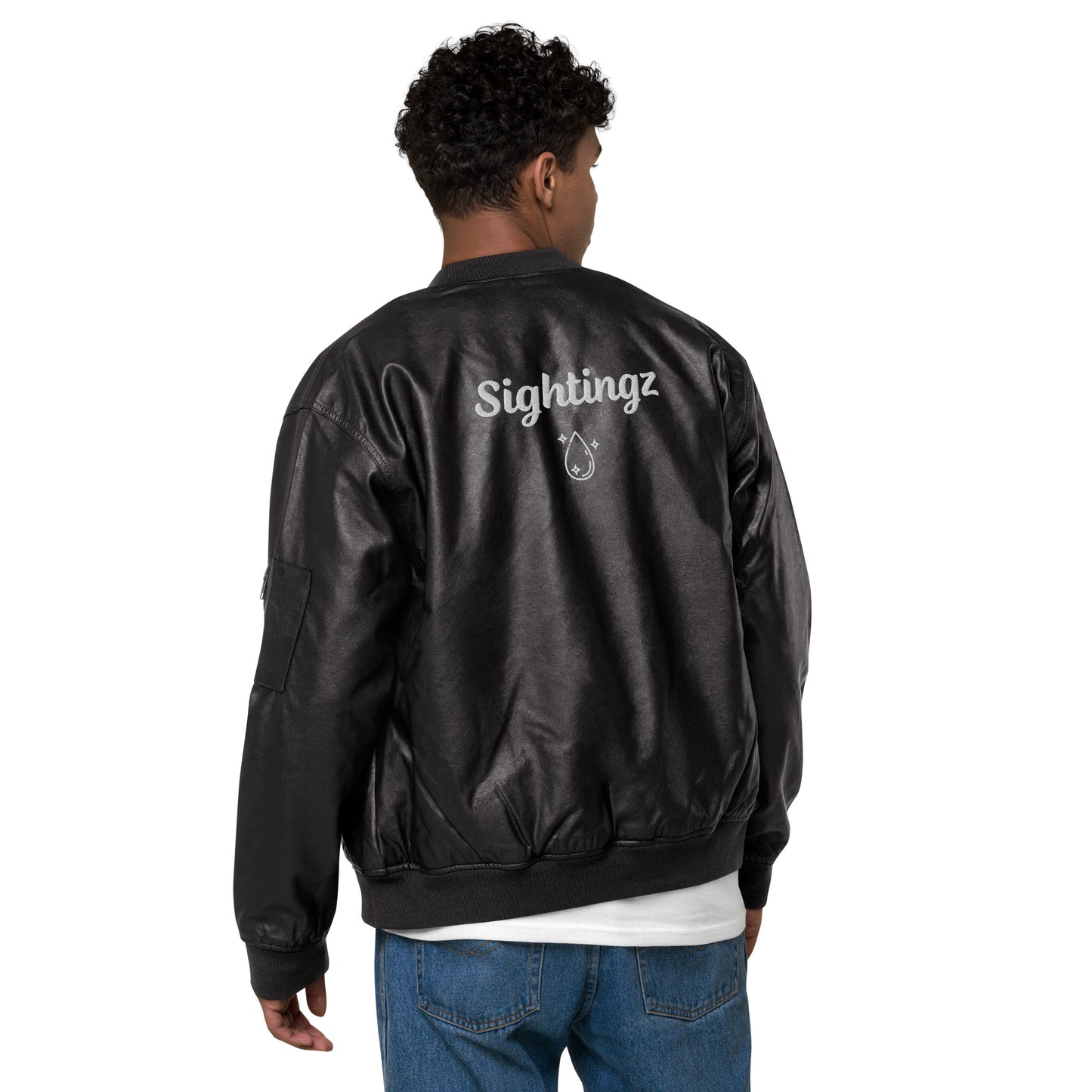 Sightingz Pour it on me Leather Bomber Jacket
