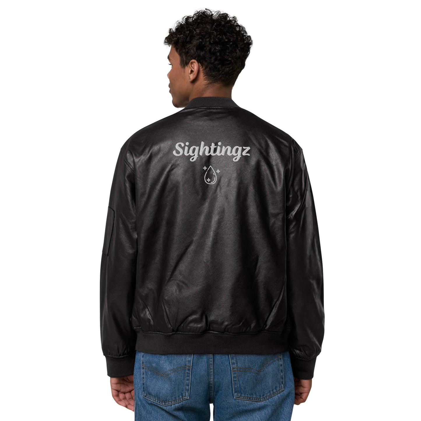 Sightingz Pour it on me Leather Bomber Jacket