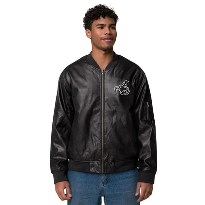 Sightingz Pour it on me Leather Bomber Jacket