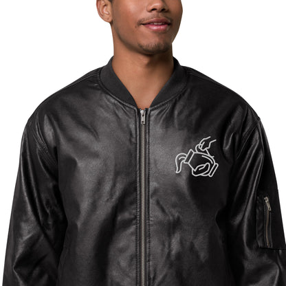 Sightingz Pour it on me Leather Bomber Jacket